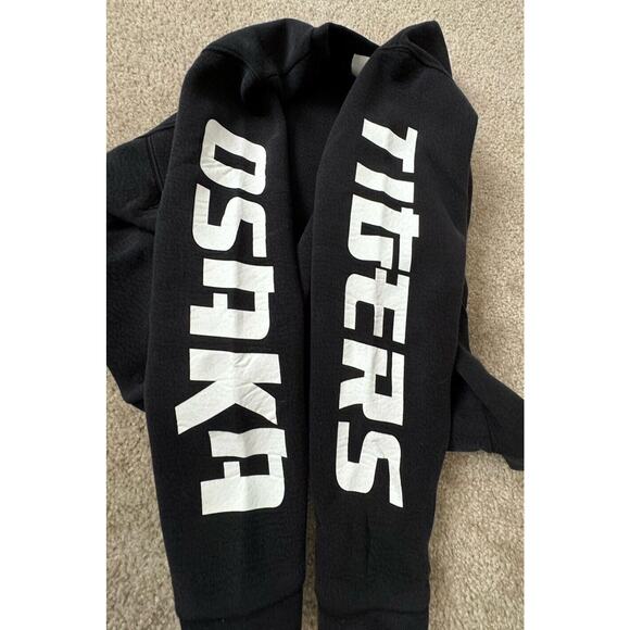 JUST FEMALE Womens Sweatshirt Black OSAKA TIGERS Pullover Spellout Size M - Picture 2 of 9